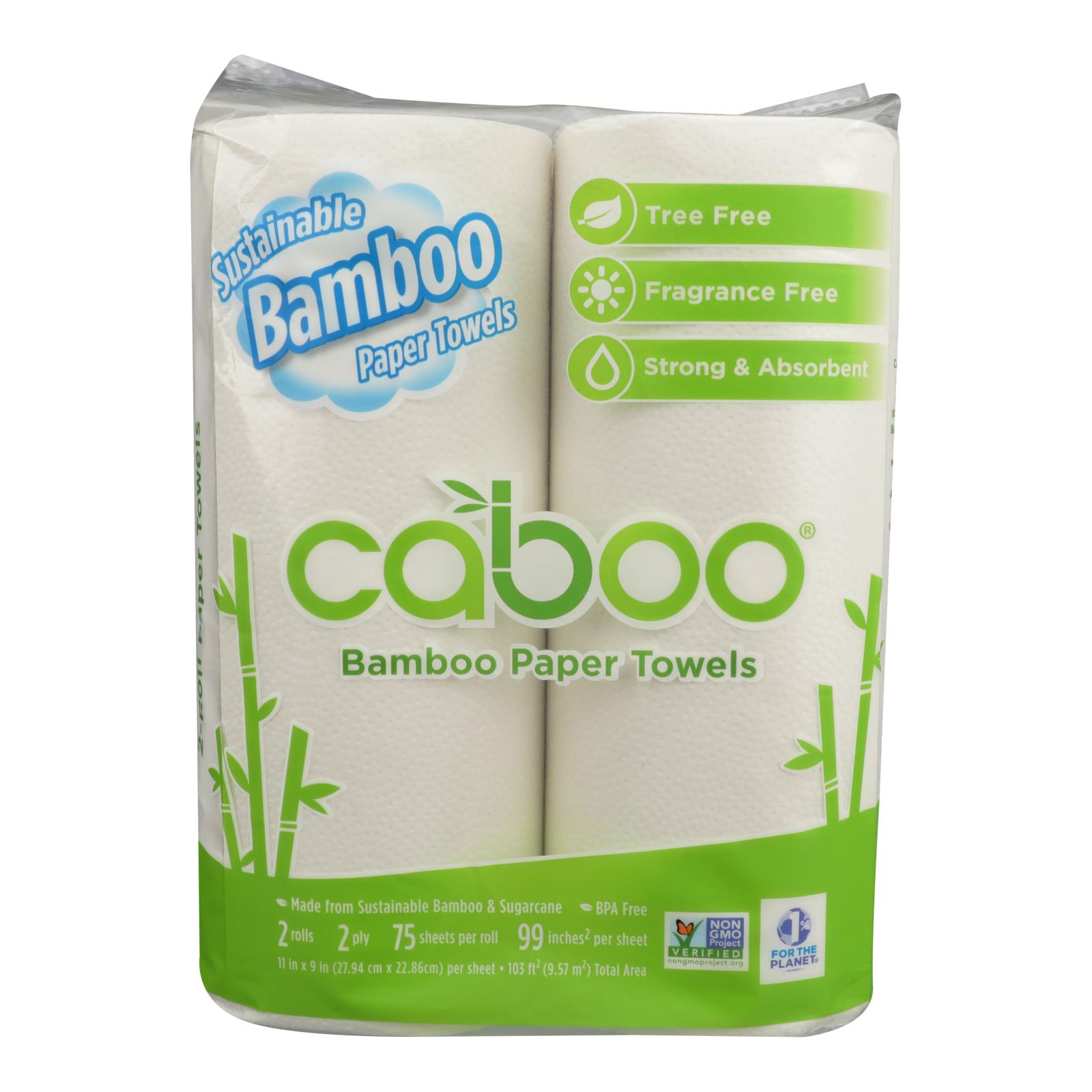 Caboo Bamboo And Sugarcane Paper Towels - Case of 20 - 2 PK