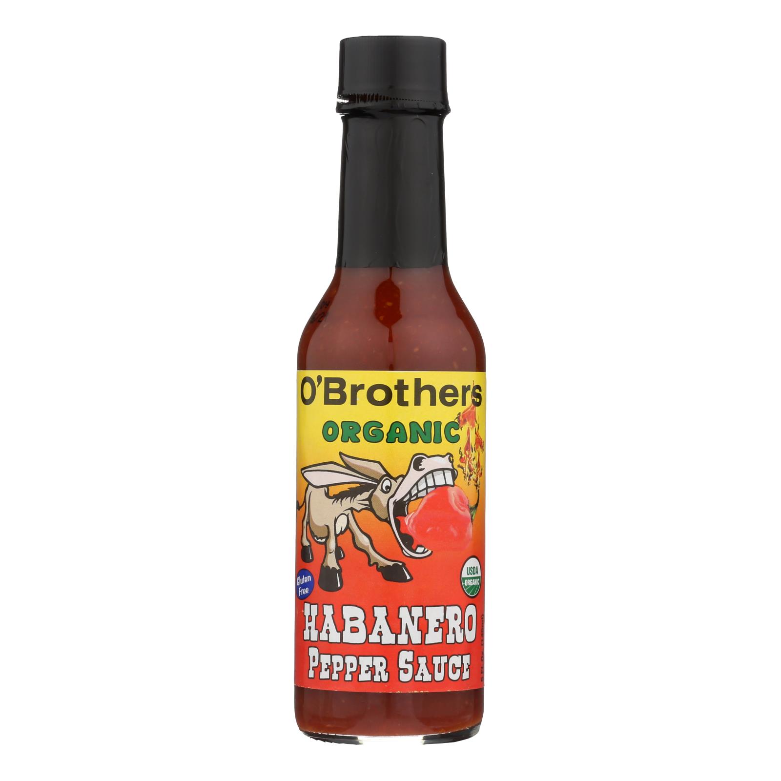 O'Brothers Hot Sauce Habanero Pepper Sauce - Case of 12 - 5 FZ