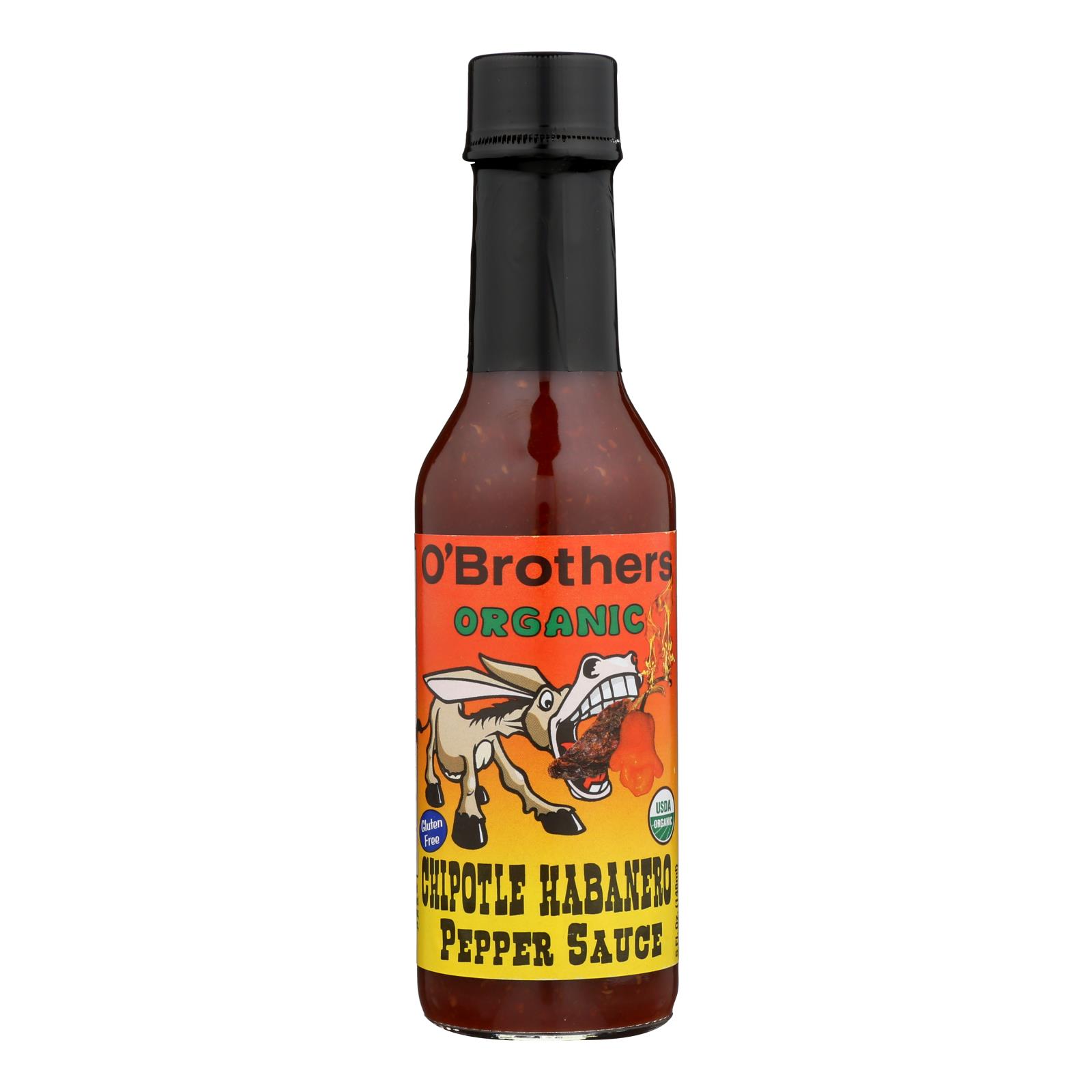 O'Brothers Hot Sauce Organic Pepper Sauce - Case of 12 - 5 FZ