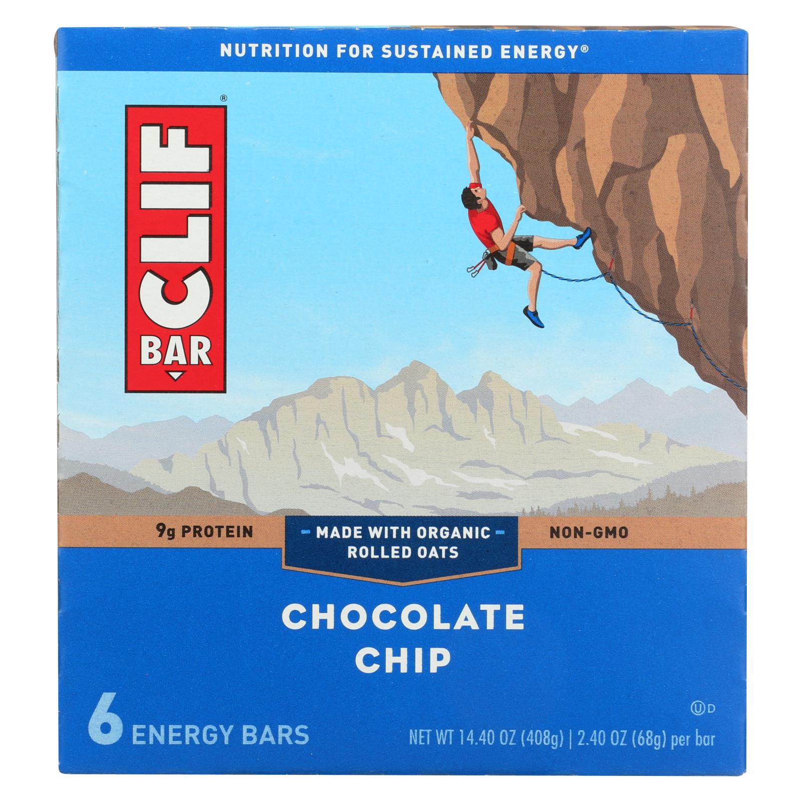 Clif Bar - Energy Bar - Chocolate Chip - 9개 묶음상품 - 6/2.4oz.