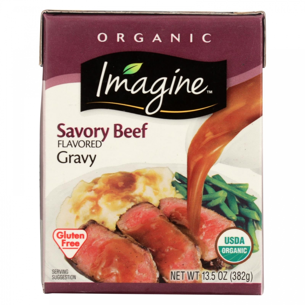 Imagine Foods Organic Gravy - Savory Beef - 12개 묶음상품 - 13.5 fl oz