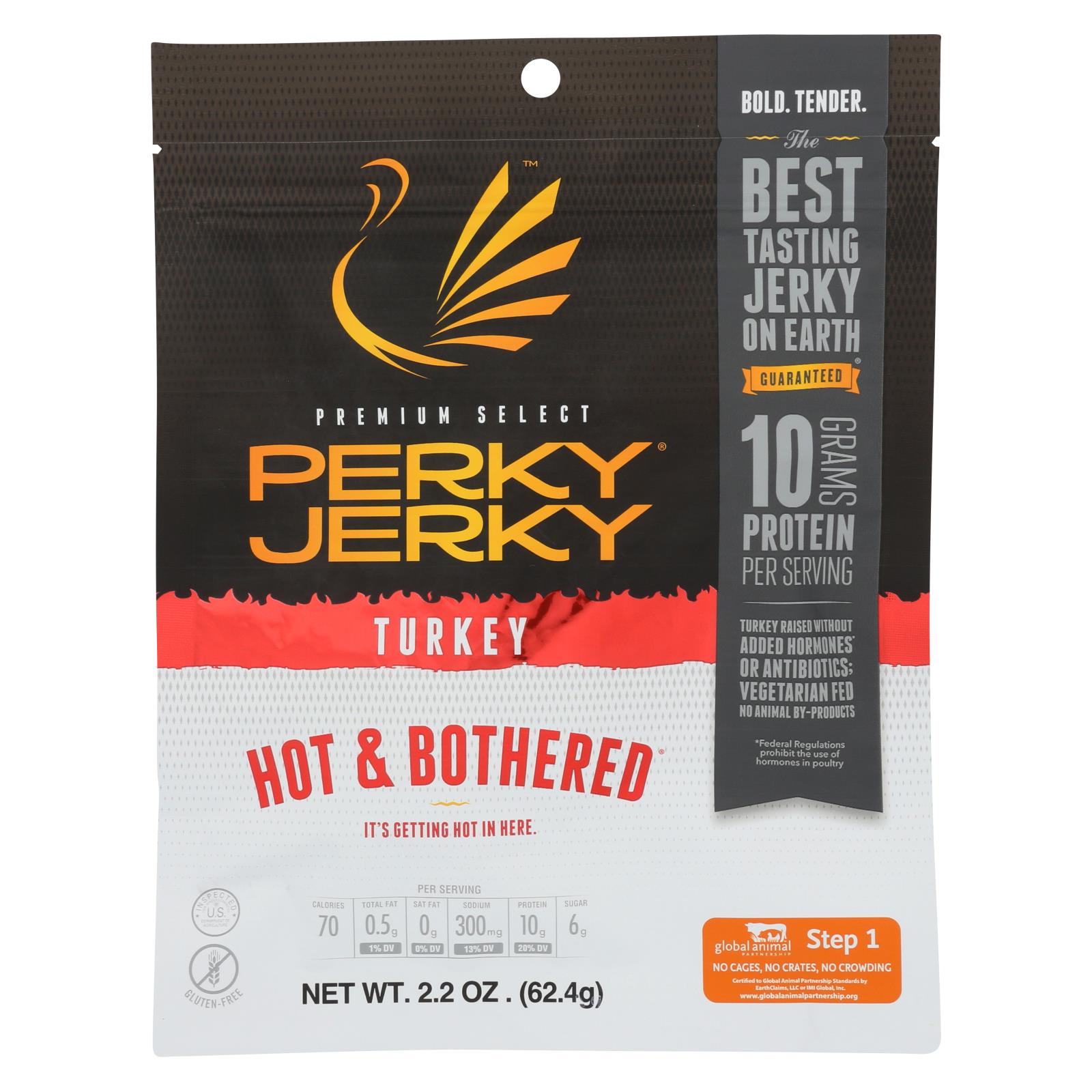 Perky Jerky Turkey Jerky, Hot & Bothered - 8개 묶음상품 - 2.2 OZ