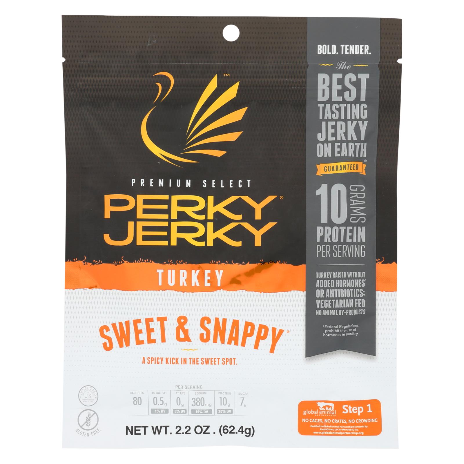 Perky Jerky Turkey Jerky, Sweet & Snappy - 8개 묶음상품 - 2.2 OZ