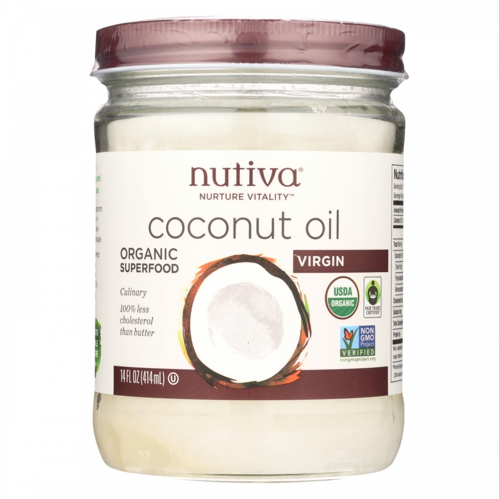 Nutiva Coconut Oil - Organic - Superfood - Virgin - Unrefined - 14 oz - 6개 묶음상품