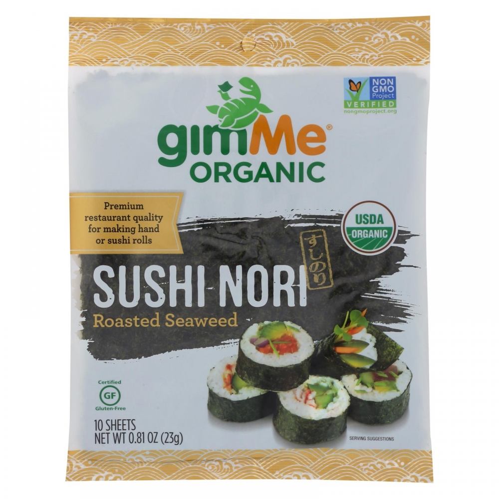 Gimme Seaweed Snacks 100% Organic Roasted Seaweed Sushi Nori - Wrap N' Roll - 12개 묶음상품 - .81 oz