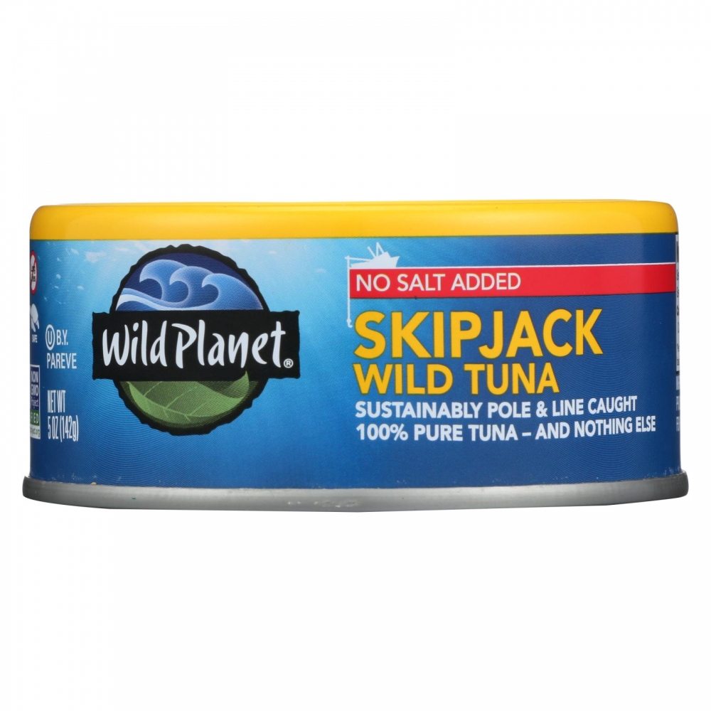Wild Planet Wild Skipjack Light Tuna - No Salt Added - 12개 묶음상품 - 5 oz.