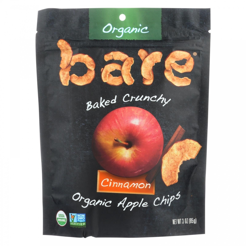 Bare Fruit Apple Chips - Organic - Crunchy - Simply Cinnamon - 3 oz - 12개 묶음상품