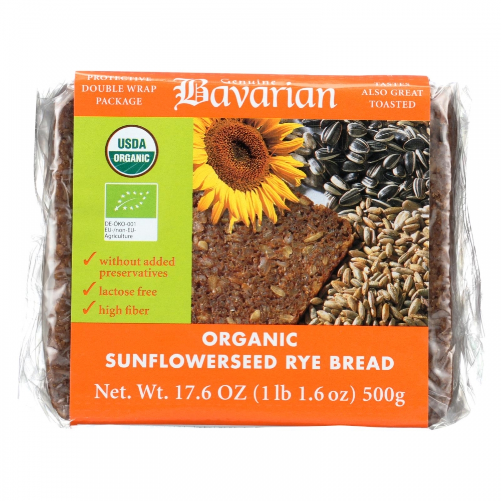 Genuine Bavarian Organic Bread - Sunflower seed Rey - 6개 묶음상품 - 17.6 oz.