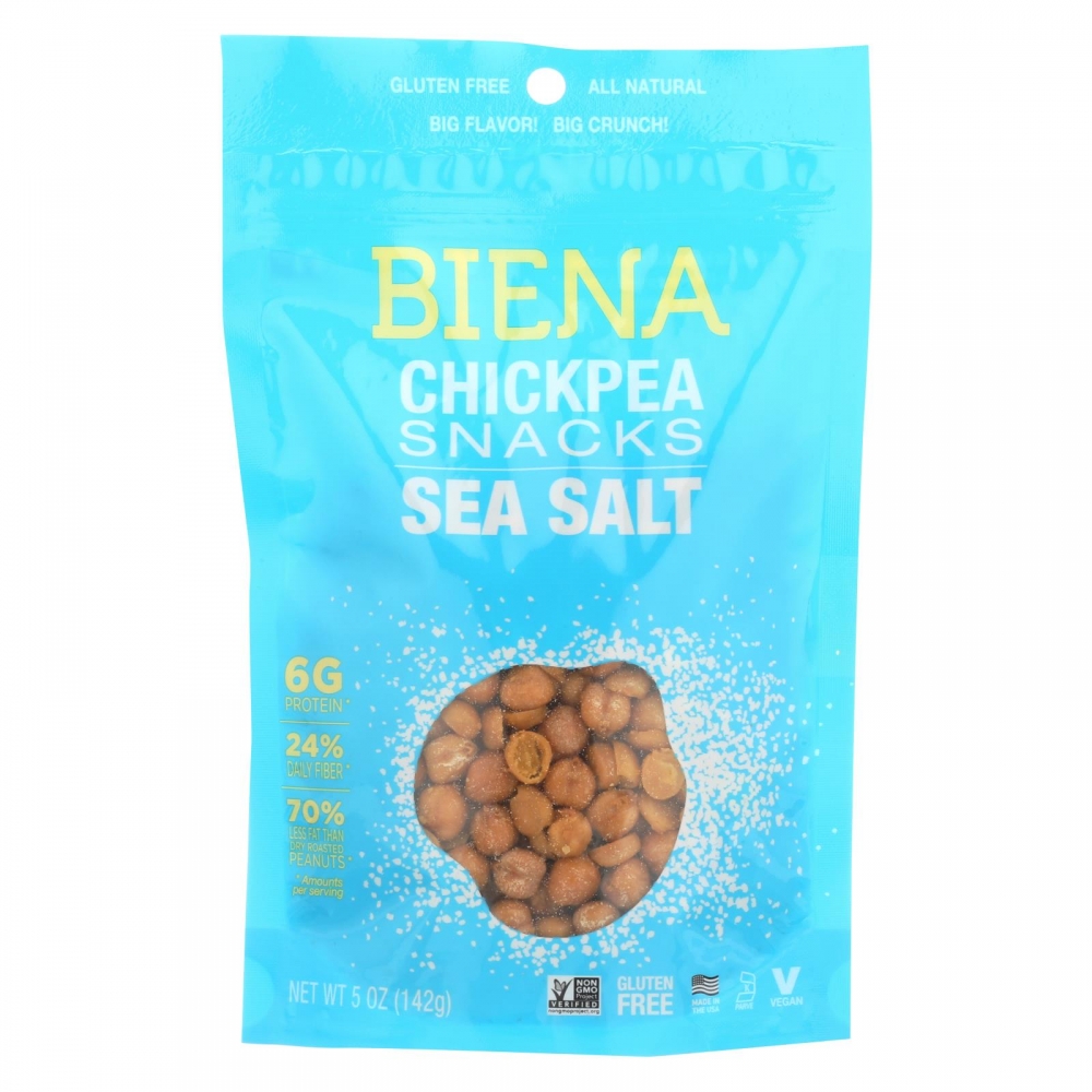 Biena Chickpea Snacks - Sea Salt - 8개 묶음상품 - 5 oz.