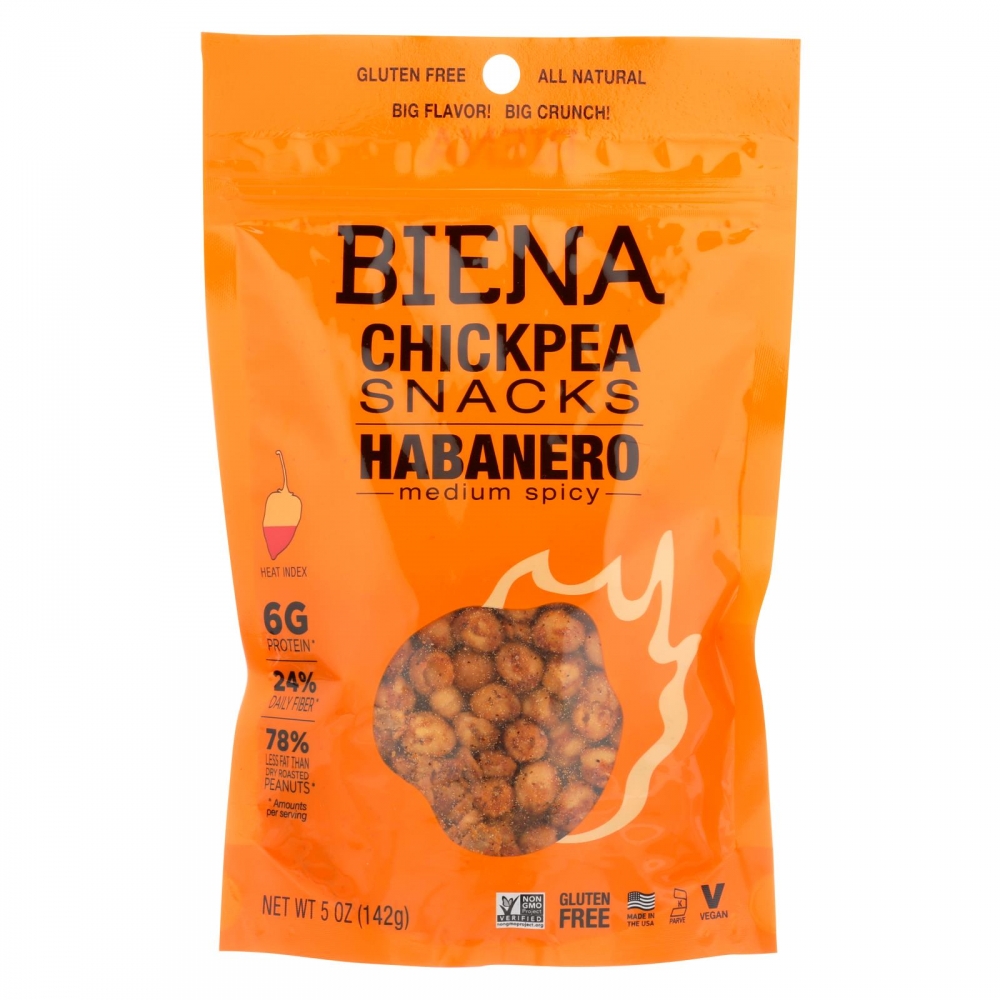 Biena Chickpea Snacks - Habanero - 8개 묶음상품 - 5 oz.