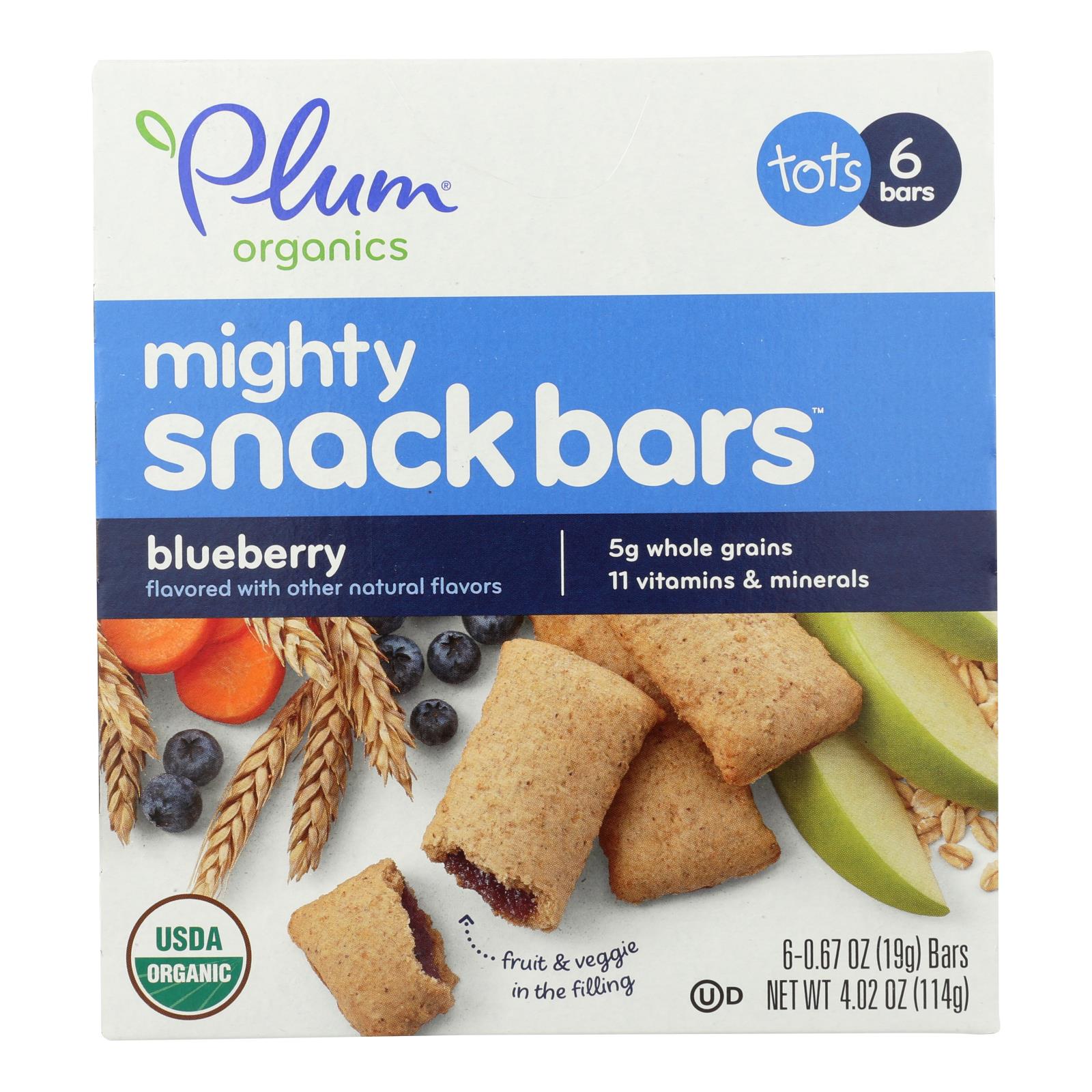 Plum Organics Plum Tots Bars Tots Snacks Blueberry Carrot - Case of 8 - 6/.67 OZ