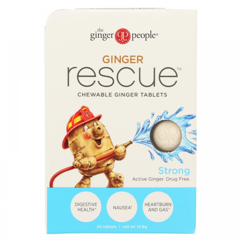 Ginger People Ginger Rescue - Strong - 24 Chewable Tablets - 10개 묶음상품
