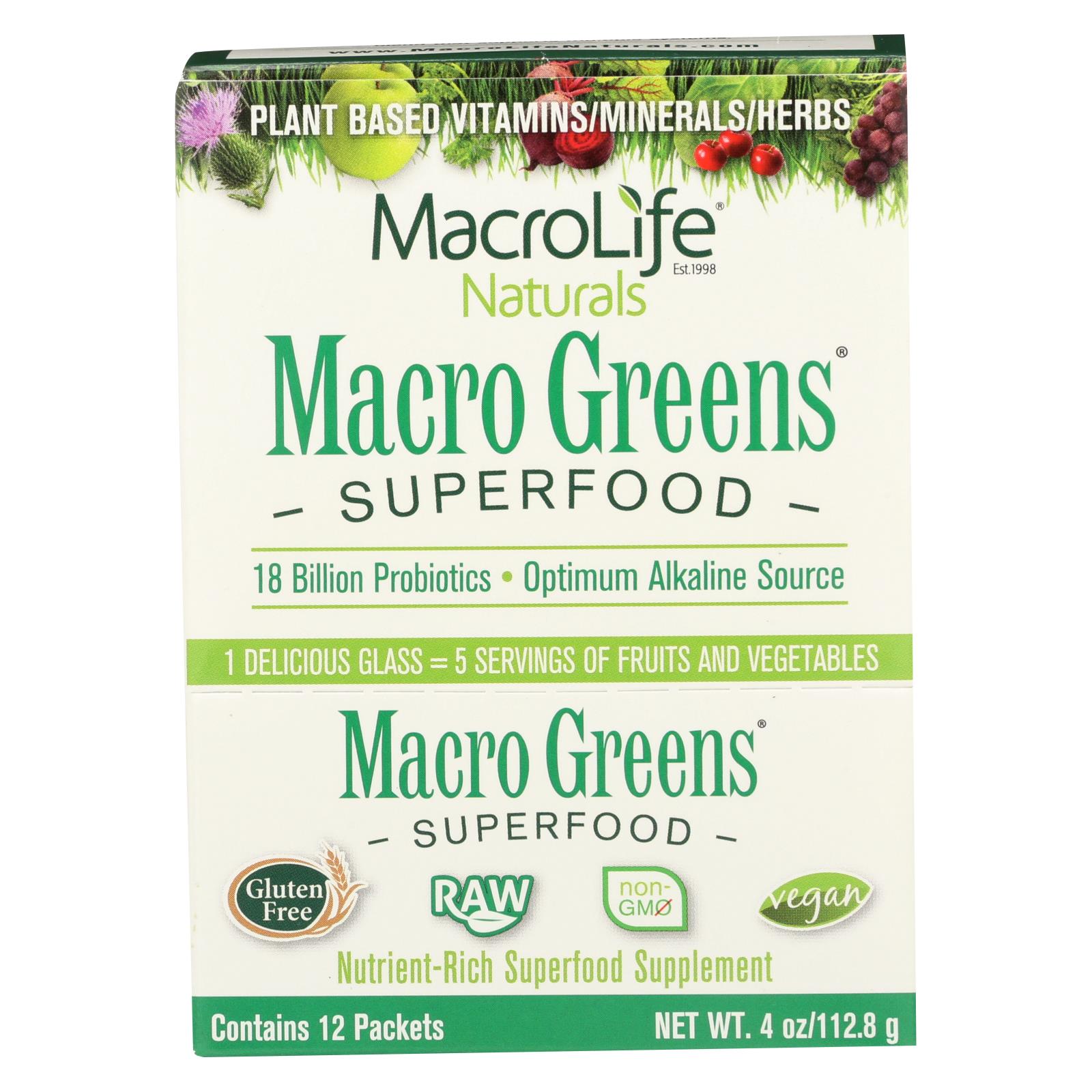 Macrolife Naturals Macro Greens Superfood Powder - 1 Each - 12/.33Z