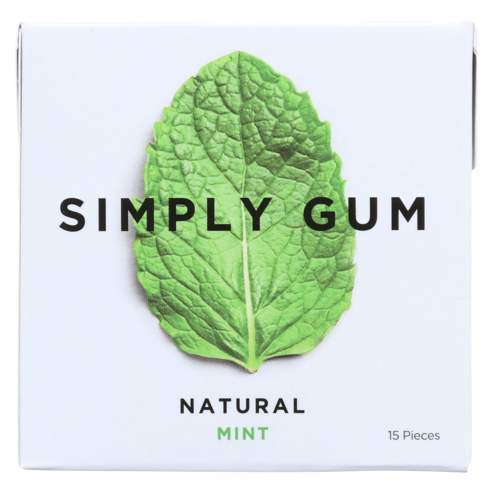 Simply Gum All Natural Gum - Mint - 12개 묶음상품 - 15 Count