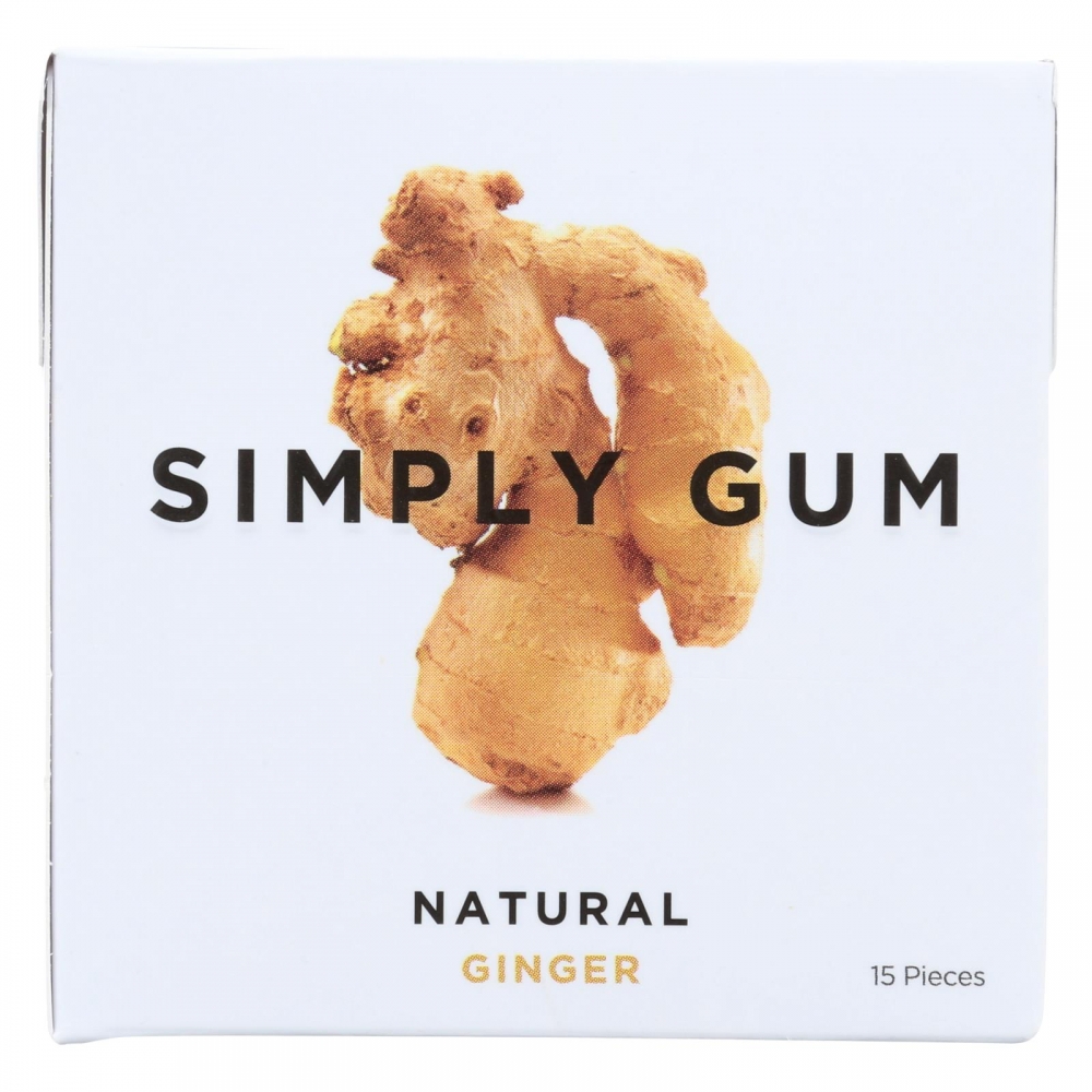 Simply Gum All Natural Gum - Ginger - 12개 묶음상품 - 15 Count