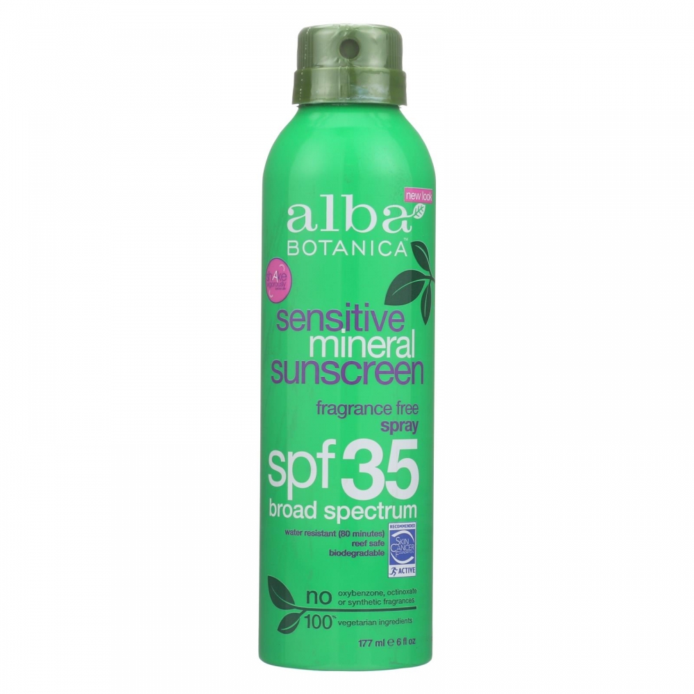Alba Botanica Mineral Spray Sunscreen - Fragrance Free - 6 oz.