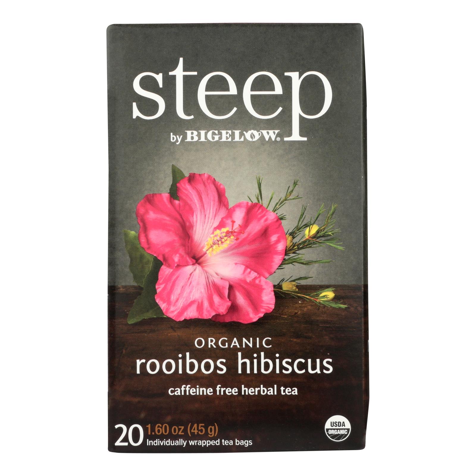 Steep By Bigelow Organic Rooibos Hibiscus Tea - 6개 묶음상품 - 20 BAGS