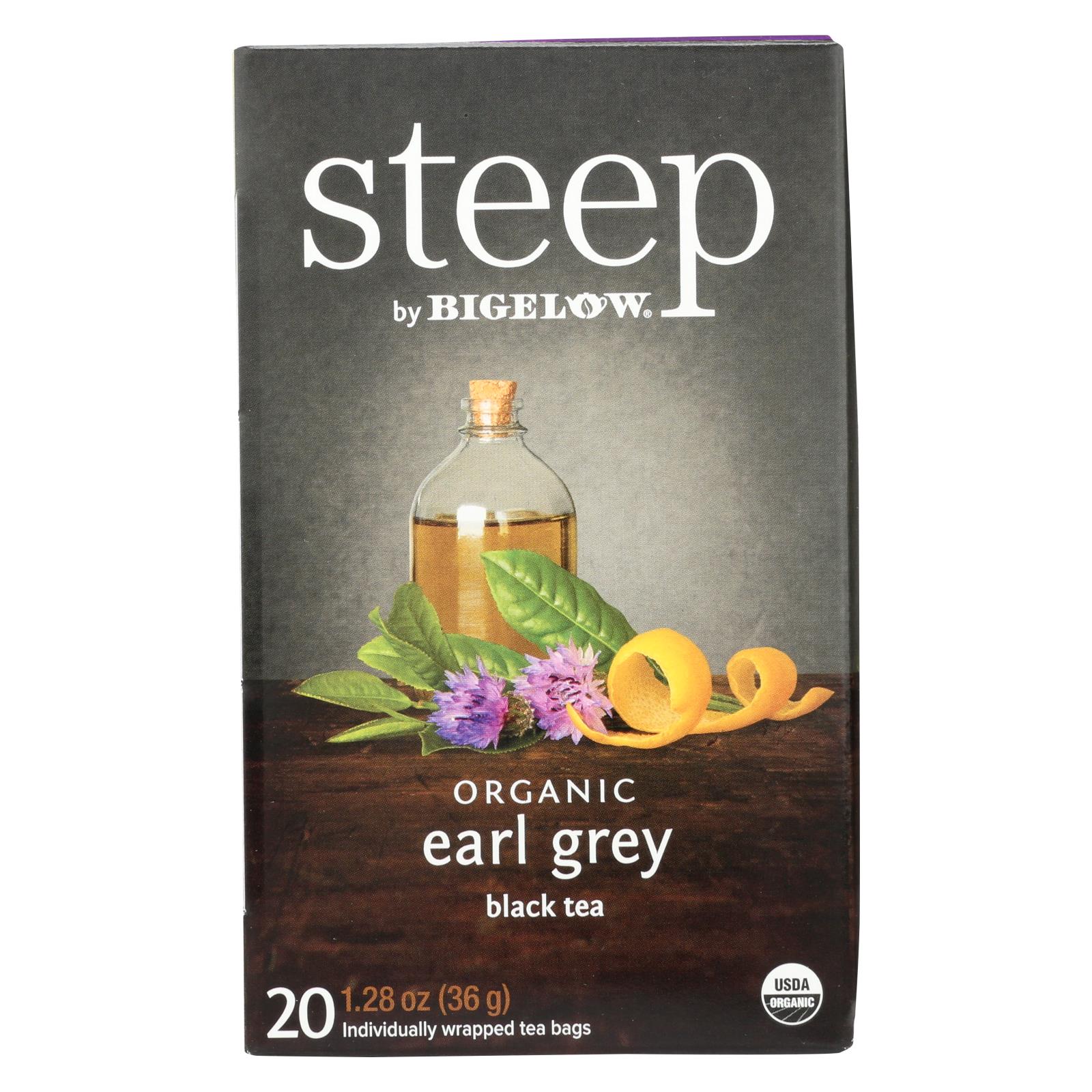 Steep By Bigelow Organic Earl Grey (Black Tea) - Case of 6 - 20 BAGS