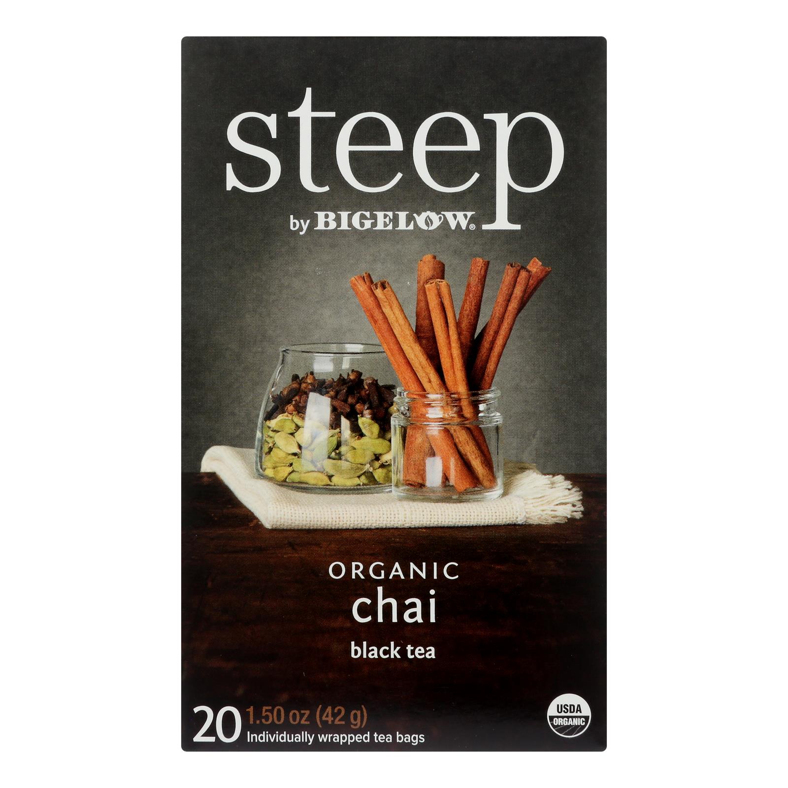 Steep By Bigelow Organic Tea Chai - 6개 묶음상품 - 20 BAGS