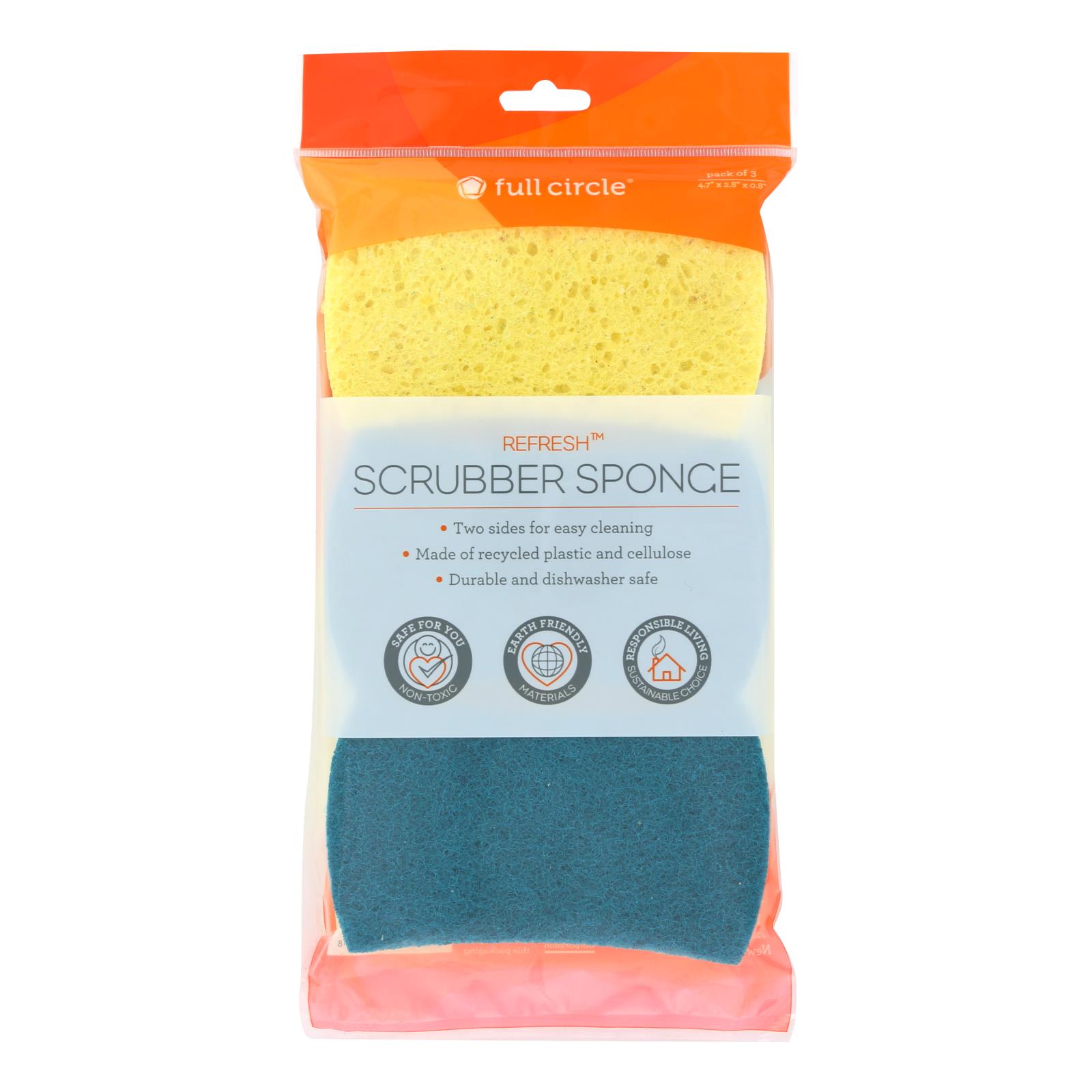 Full Circle Home - Sponge Scrub Refresh 2in1 - Case of 6 - 3 CT