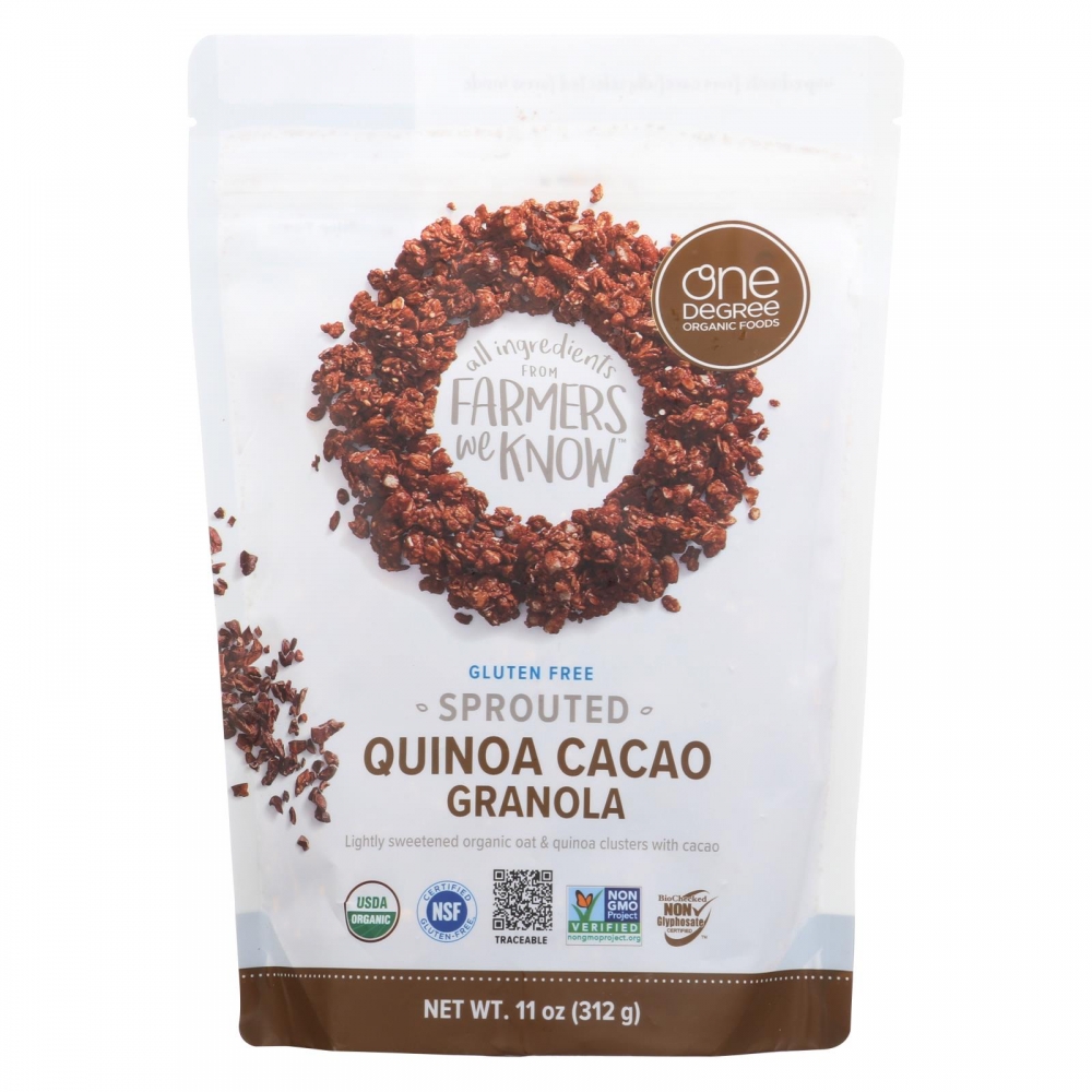One Degree Organic Foods Quinoa Cacao Granola - Sprouted Oat - 6개 묶음상품 - 11 oz.