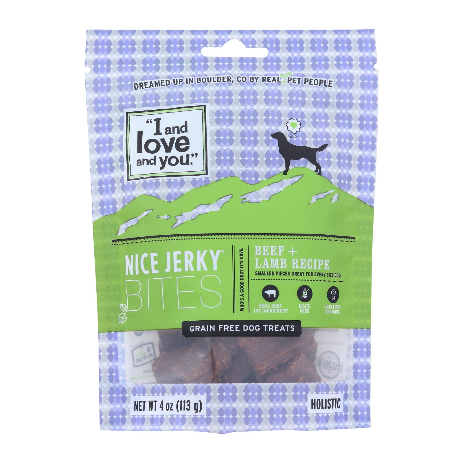 I And Love And You Nice Beef + Lamb Jerky Bites Dog Treats - 6개 묶음상품 - 4 OZ