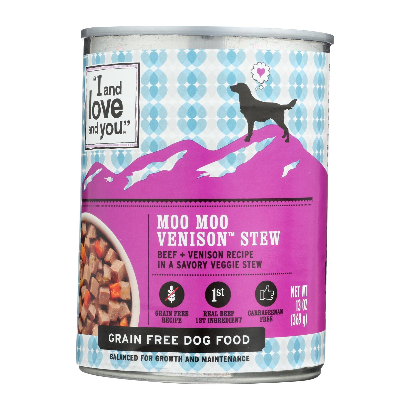 I And Love And You Dog Canned Food Moo Moo Venison Stew - 12개 묶음상품 - 13 OZ