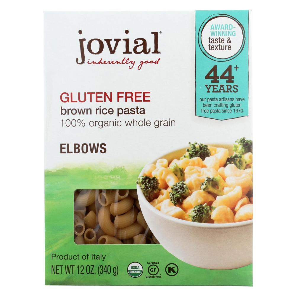 Jovial - Gluten Free Brown Rice Pasta - Elbow - 12개 묶음상품 - 12 oz.