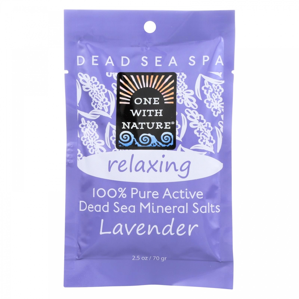 One With Nature Relaxing Lavender Dead Sea Mineral - Salt Bath - 6개 묶음상품 - 2.5 oz.