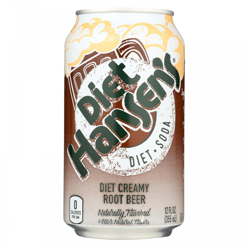 Hansen's Beverages - Soda Diet Root Beer - 4개 묶음상품-6/12 fl oz.