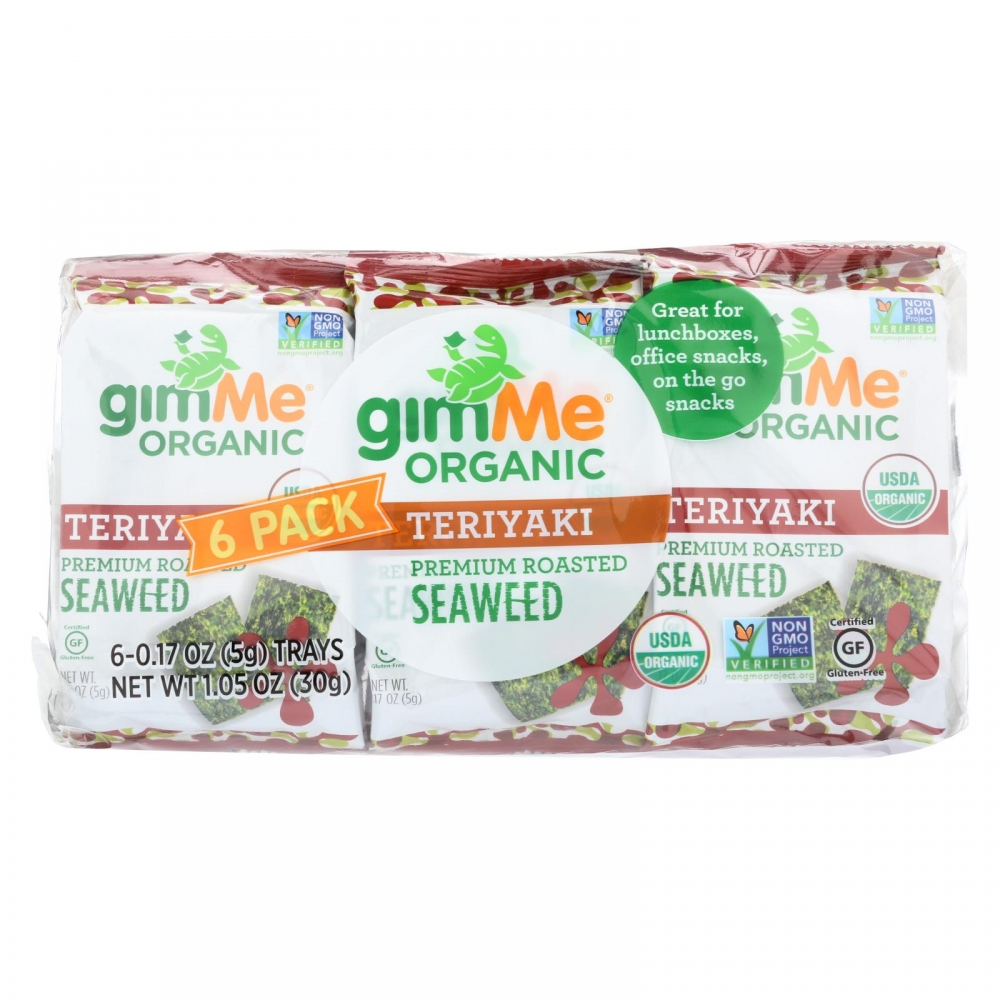 Gimme Seaweed Snacks Organic Seaweed Snack - Teriyaki - 8개 묶음상품 - 6/.17 oz