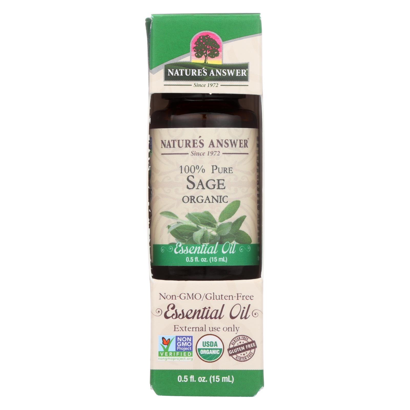 Nature's Answer - Organic Essential Oil - Sage - 0.5 oz.