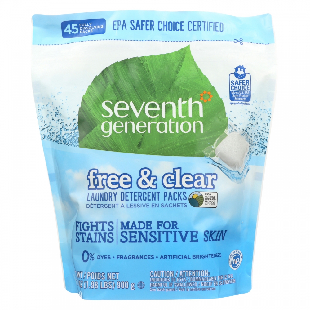 Seventh Generation Laundry Detergent - Packs - 8개 묶음상품 - 45 count
