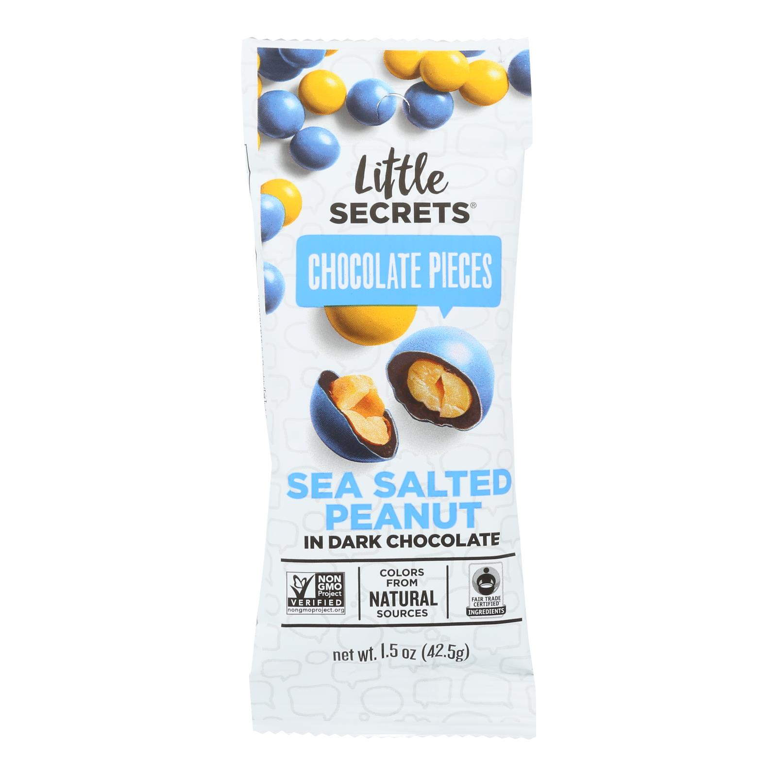 Little Secrets Candy Sea Salted Peanut Dark Chocolate - Case of 12 - 1.5 OZ