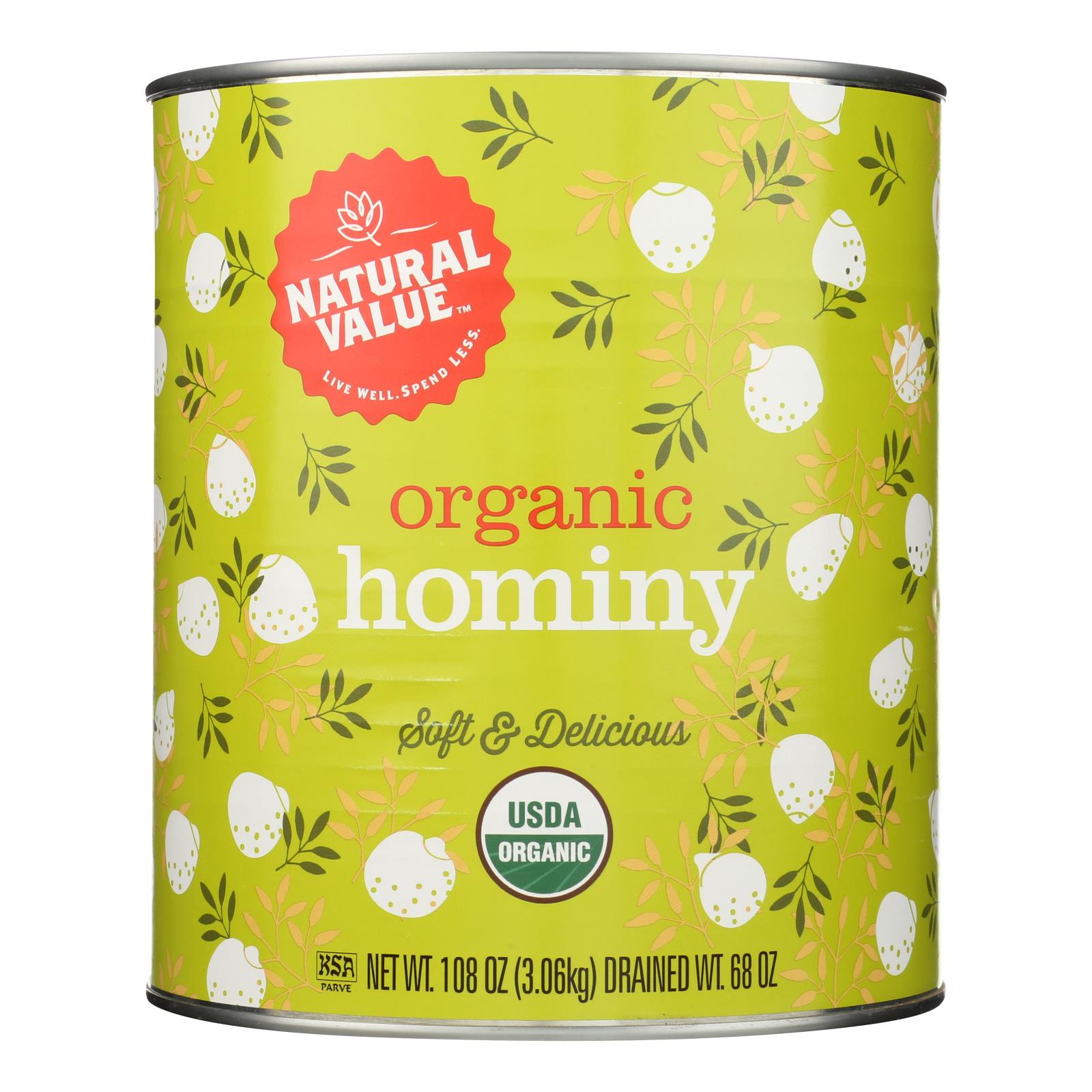 Natural Value - Hominy - Case of 6 - 108 OZ