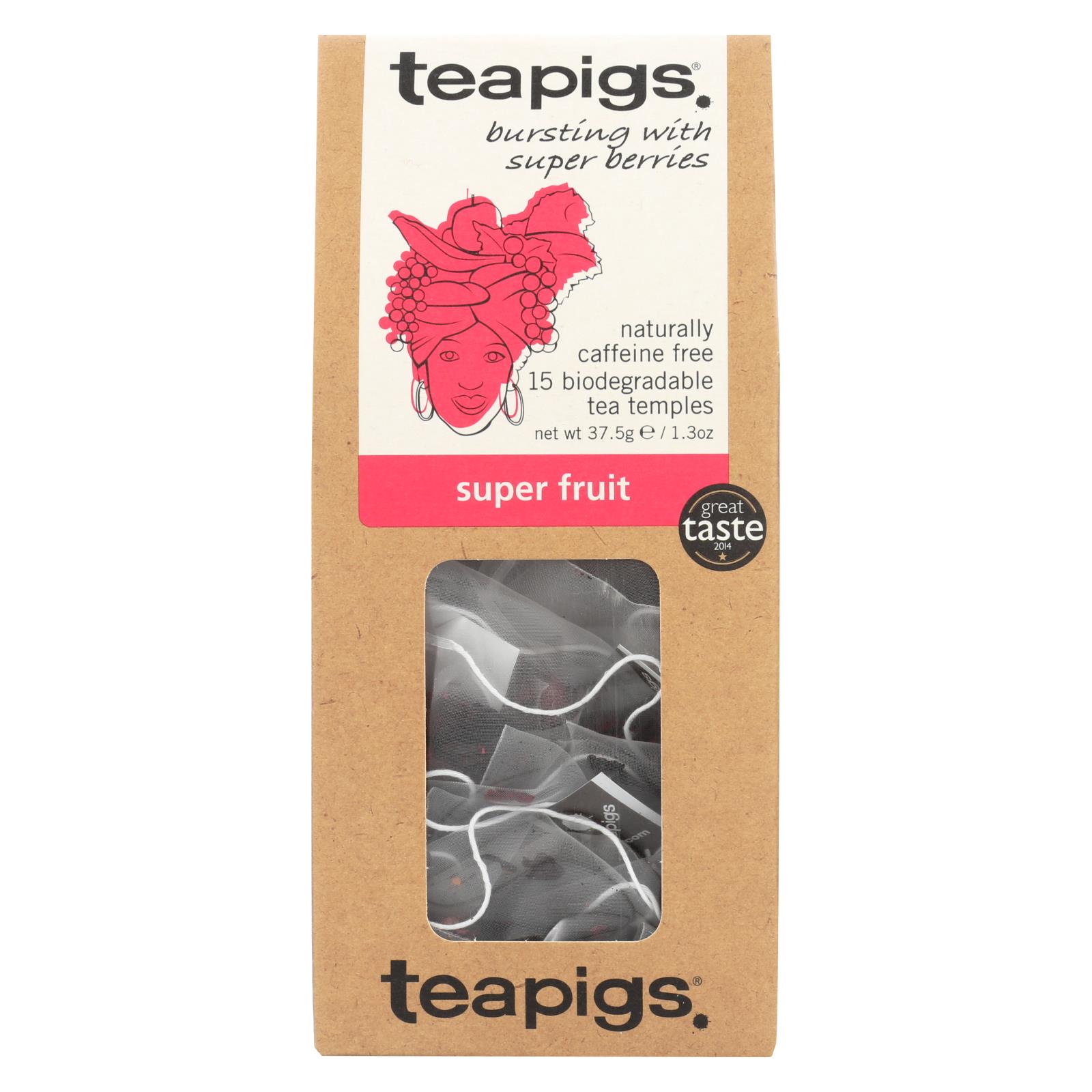Teapigs Super Fruits Bursting With Super Berries Tea - 6개 묶음상품 - 15 CT