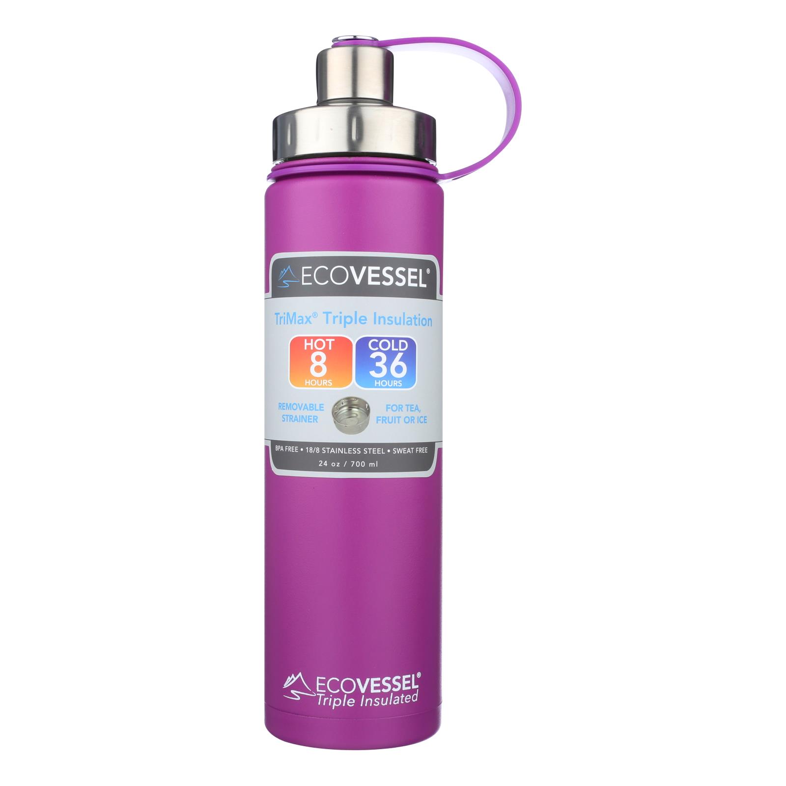 Ecovessel Trimax Triple Insulation Stainless Steel Water Bottle In Purple Haze - Case of 6 - 24 OZ