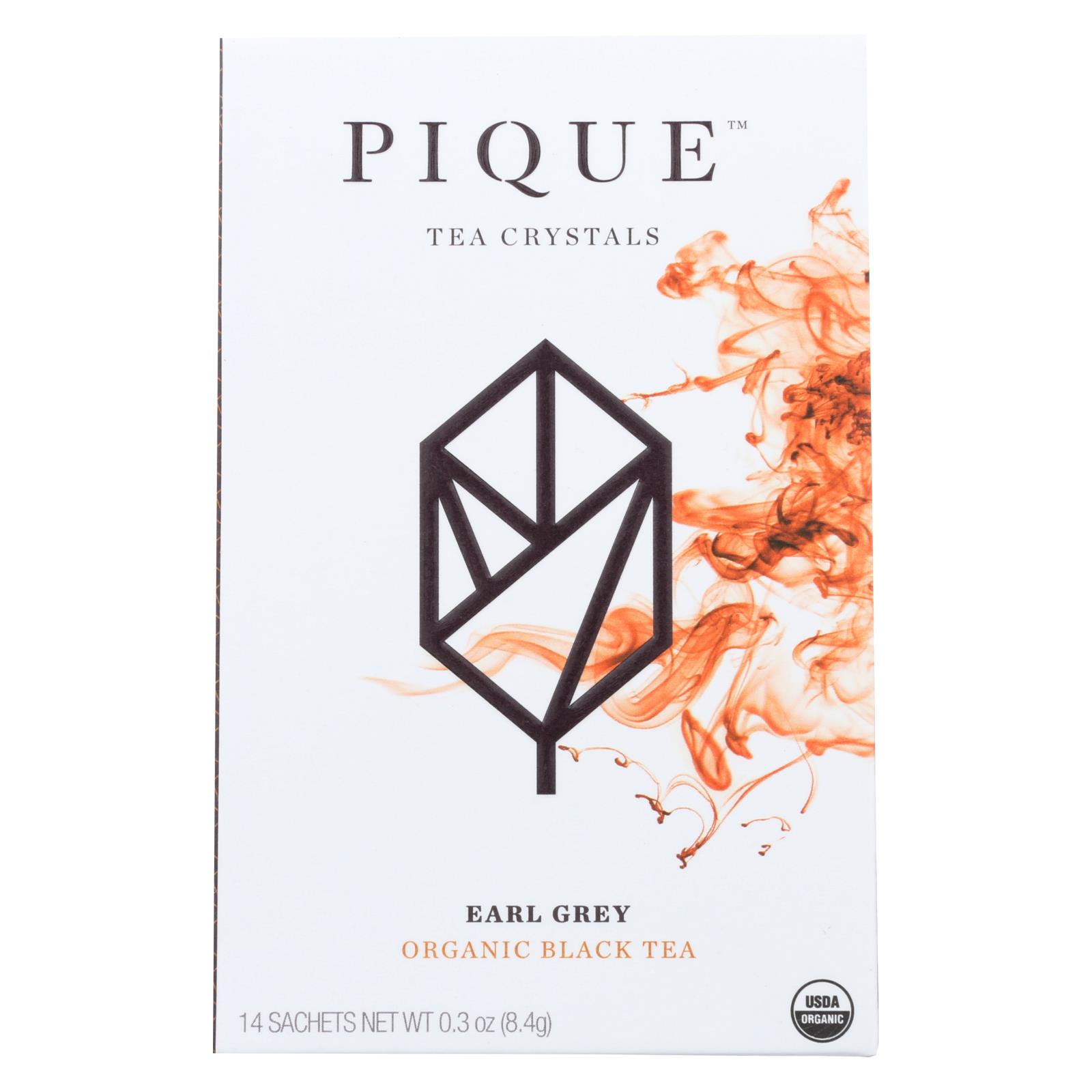 Pique Tea Crystals Organic Black Tea Earl Grey Flavor - Case of 6 - 14 CT