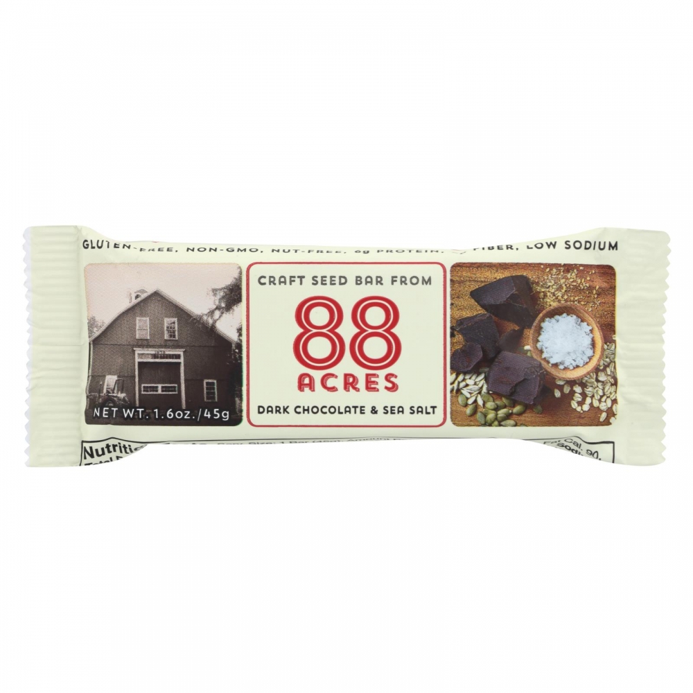 88 Acres - Bars - Chocolate and Sea Salt - 9개 묶음상품 - 1.6 oz.