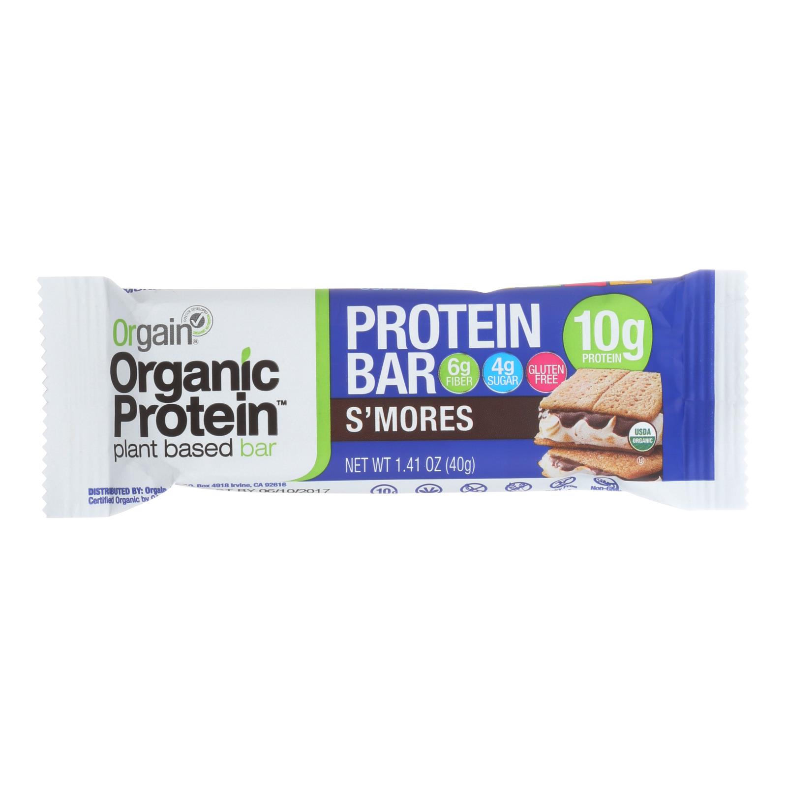 Orgain Organic Protein Bar - S'mores - 12개 묶음상품 - 1.41 OZ