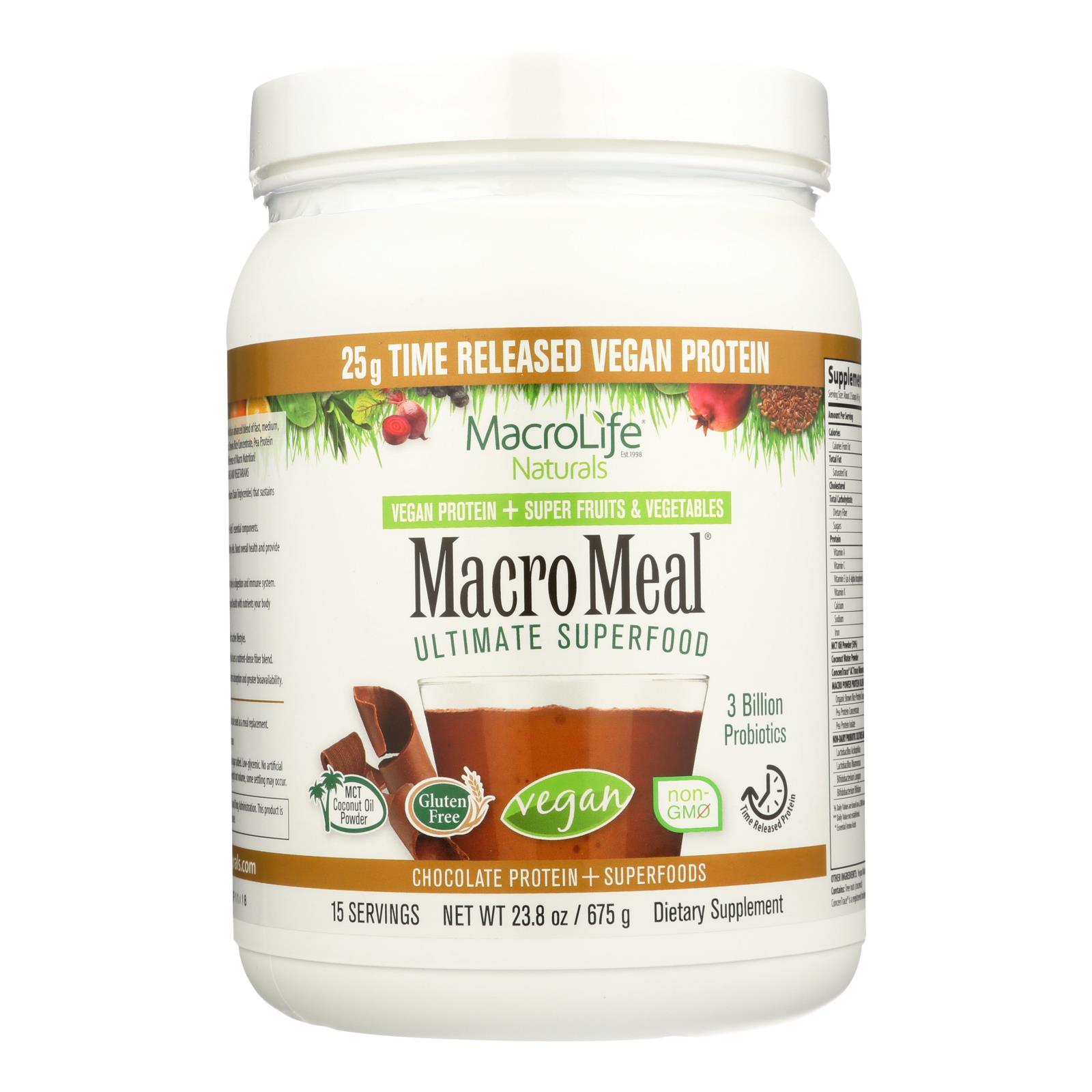 Macrolife Naturals Macromeal Vegan Chocolate - 1 Each - 23.8 OZ