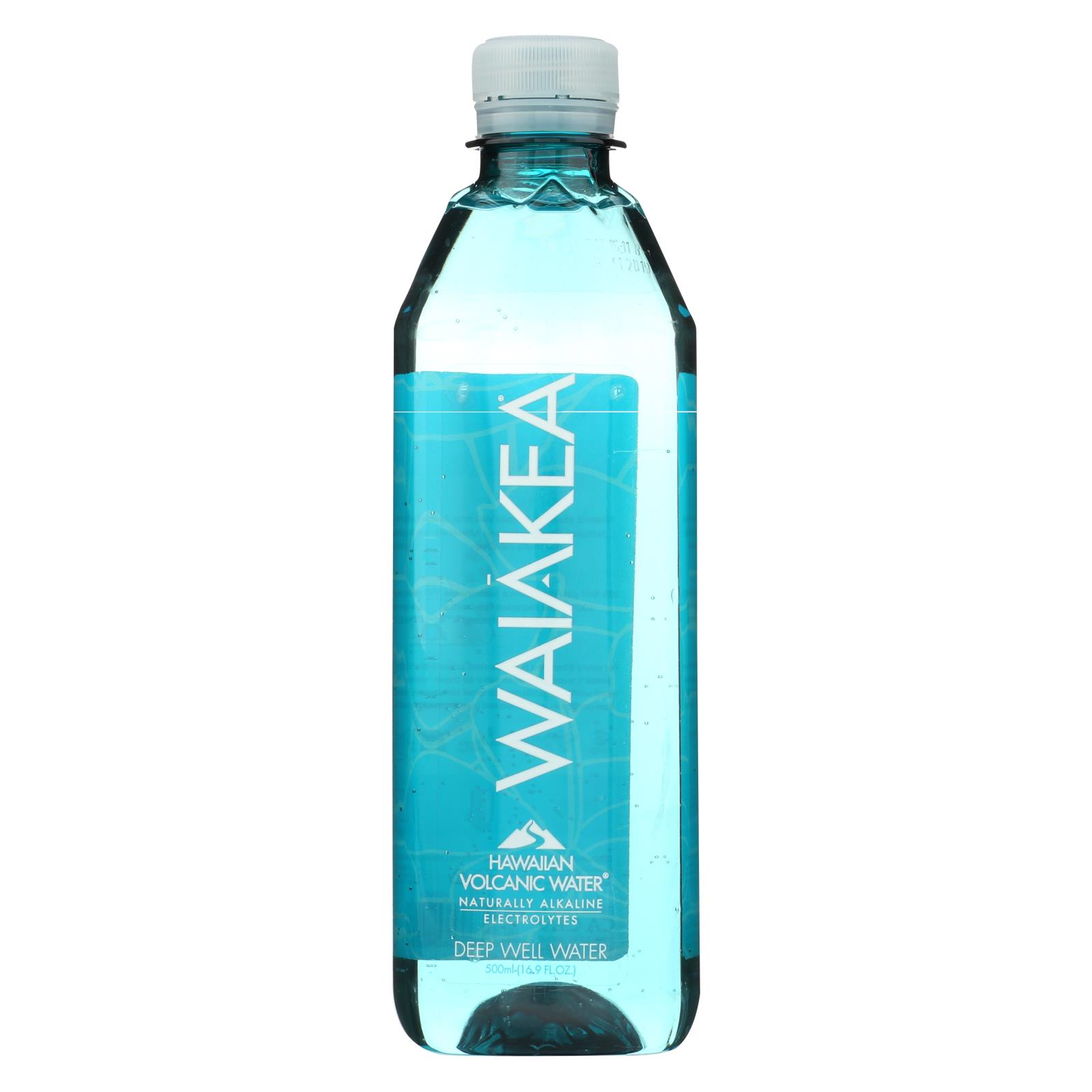 Waiakea Premium Naturally Alkaline Hawaiian Volcanic Bottled Water - 24개 묶음상품 - 16.9 FZ