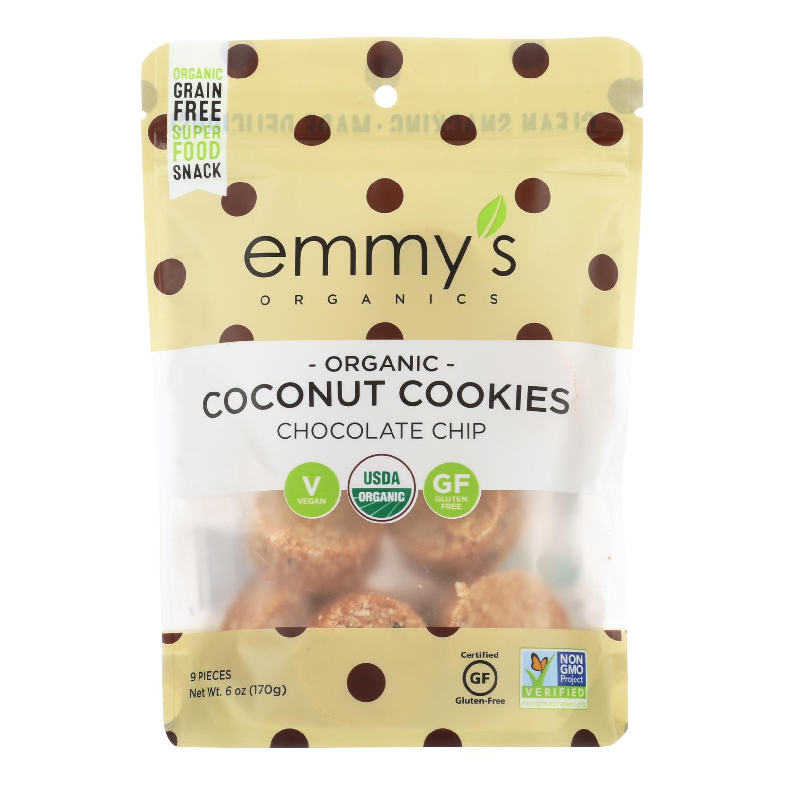 Emmy's Organics Chocolate Chip - 8개 묶음상품 - 6 oz.