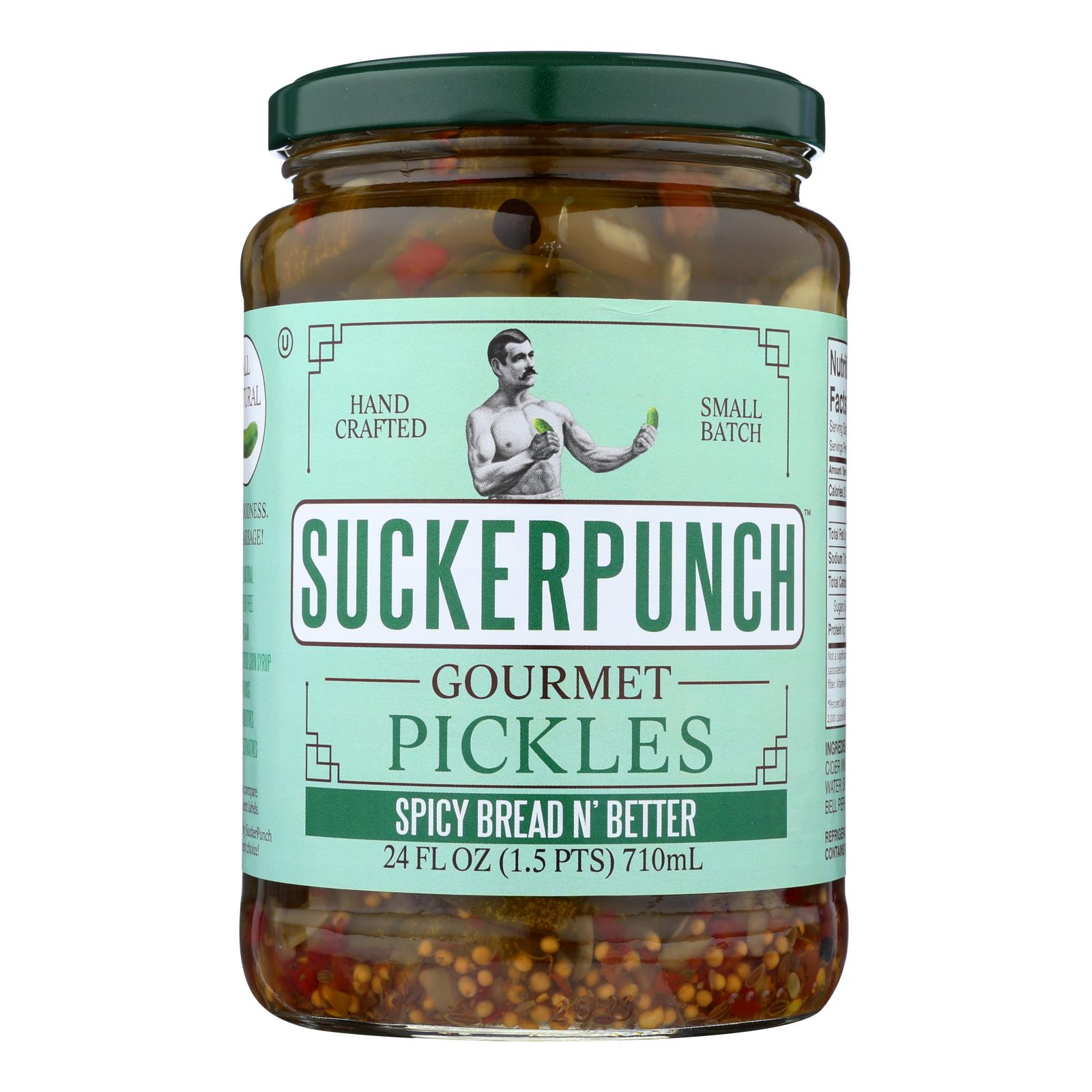 Suckerpunch Spicy Bread N' Better Gourmet Pickles - 6개 묶음상품 - 24 FZ