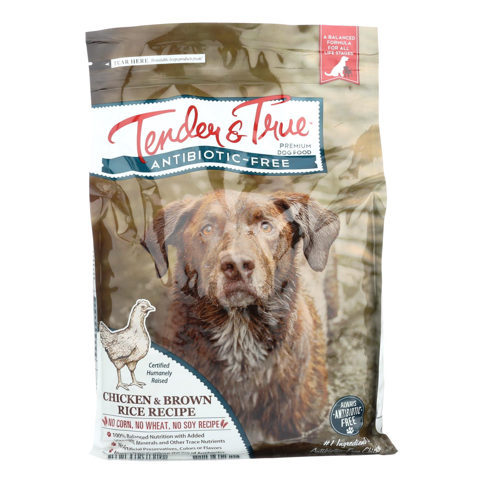 Tender & True Dog Food Chicken And Brown Rice - 6개 묶음상품 - 4 LB
