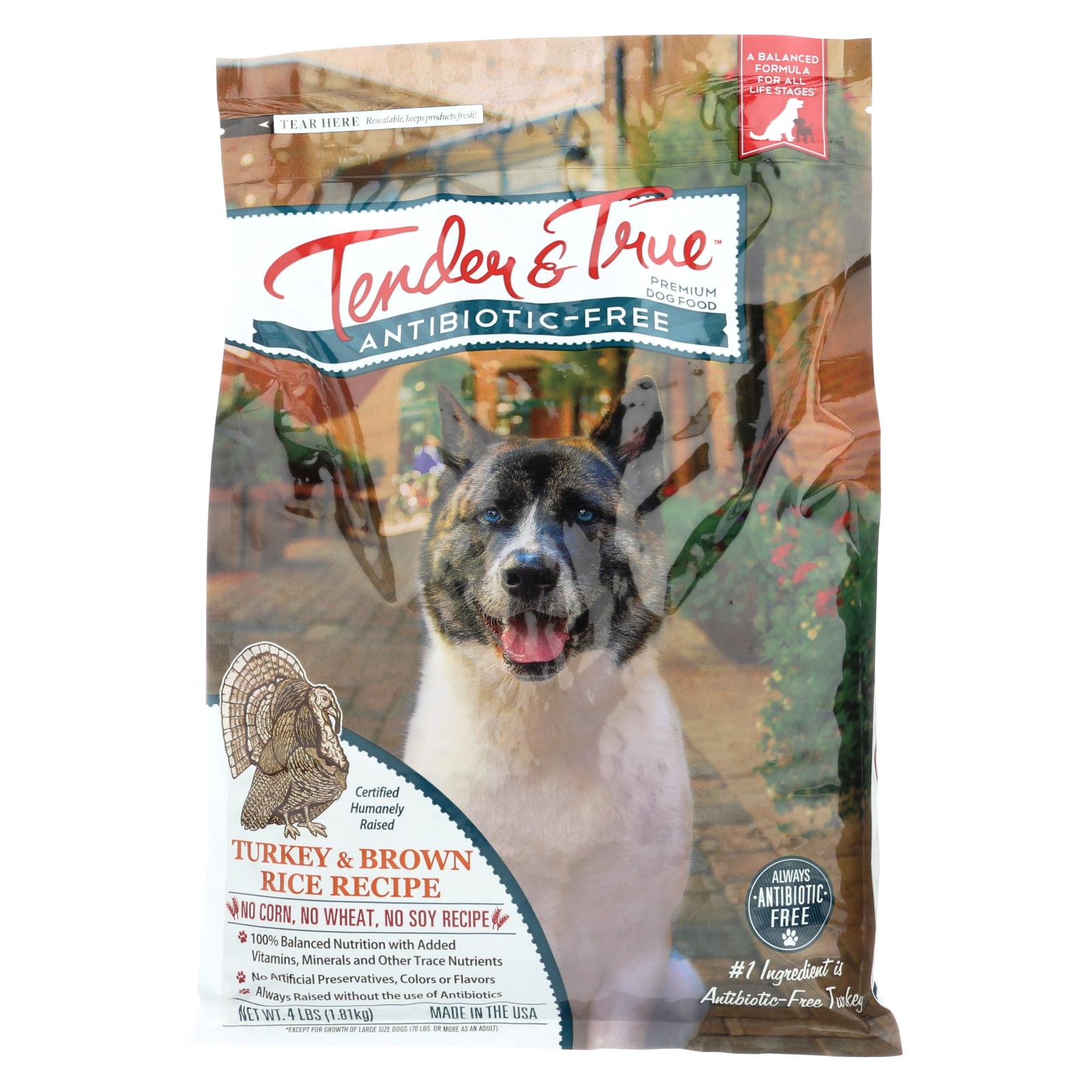Tender & True Dog Food Turkey And Brown Rice - 6개 묶음상품 - 4 LB