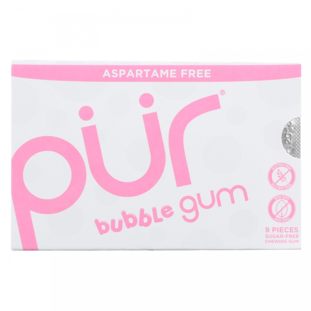 Pur Gum Bubble Gum - Sugar Free - 12개 묶음상품 - 9 count