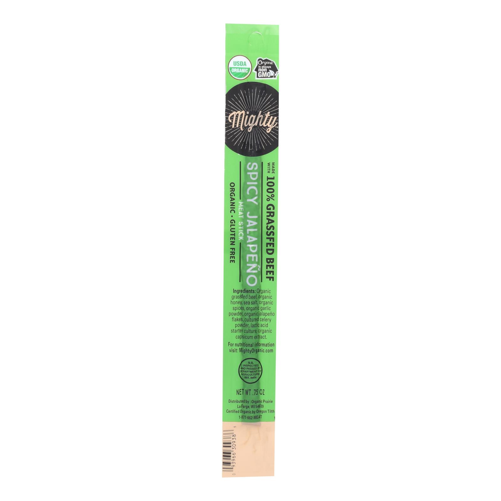 Mighty Organic Mighty Jalapeno Beef Stick - Case of 24 - .75 OZ