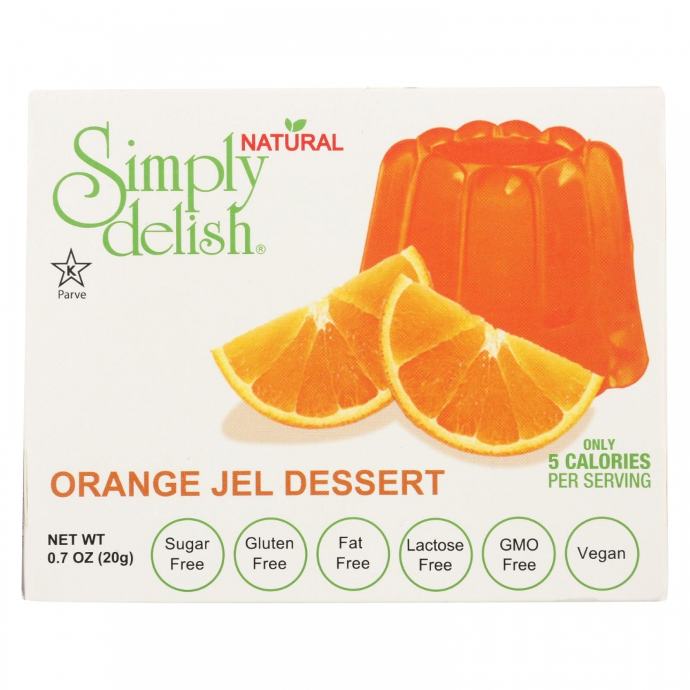 Simply Delish Natural Jel Dessert - Orange - 6개 묶음상품 - 1.6 oz.