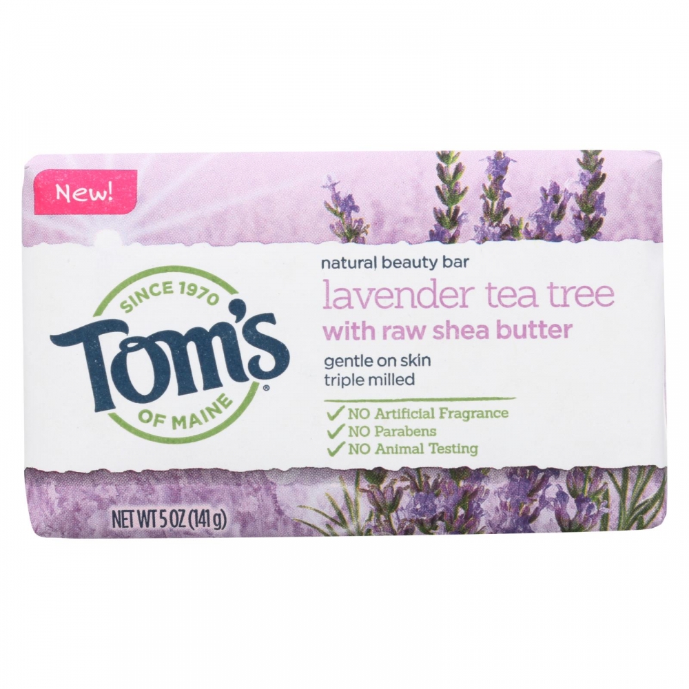 Tom's of Maine Beauty Bar Soap - Lavender Tea Tree - 6개 묶음상품 - 5 oz